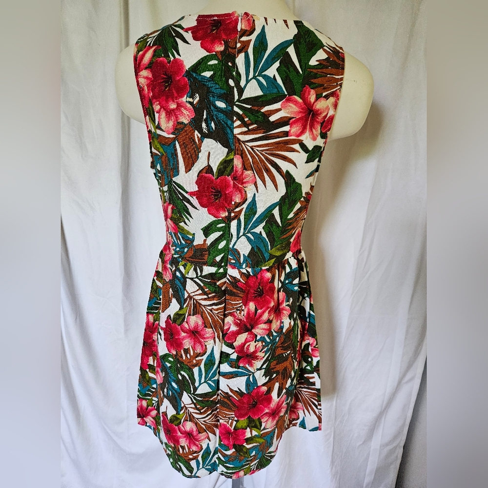 Anthropologie Everly Linen Blend Tropical Dress - Picture 4 of 10